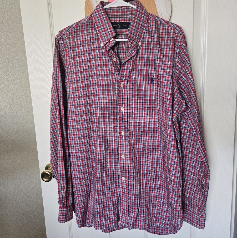 Polo by Ralph Lauren Men's Red Plaid Shirt